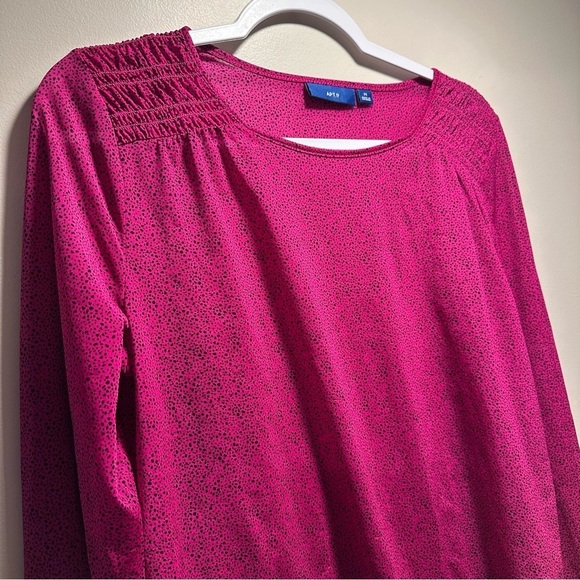 Apt 9 Pink & Black Speckles Long Sleeve Blouse with Tank Top Attached. - Picture 4 of 16